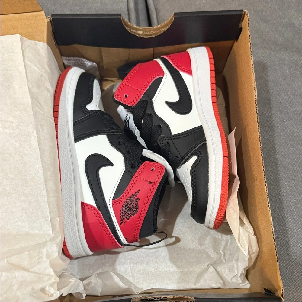 Jordan Red, Black, and White Sneakers - Picture 1 of 5